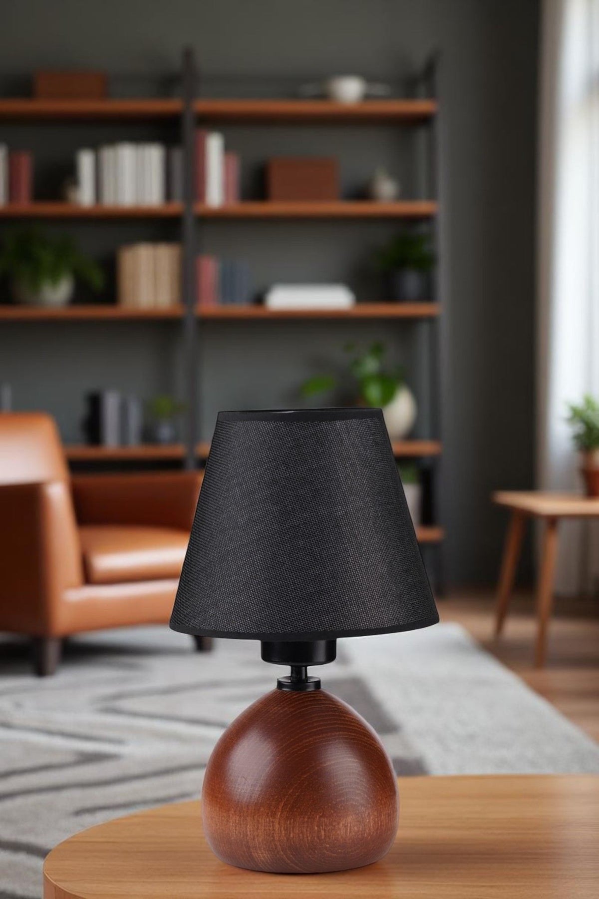 Stolna lampa 705, crna, orah