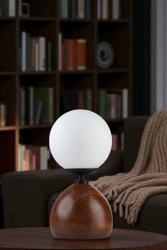 Stolna Lampa 712, Bijela, Crna, Orah