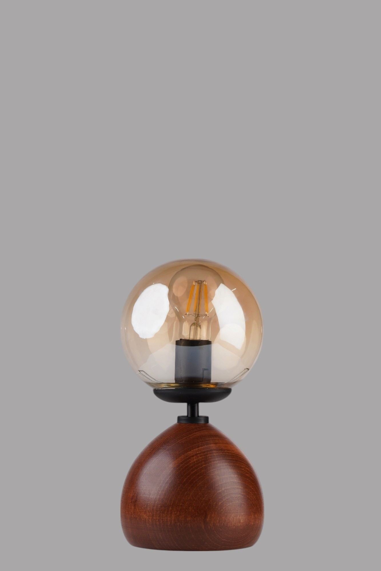 Stolna lampa 729, med, crna, orah