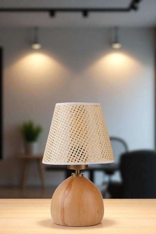 Stolna lampa 743, bež, hrast