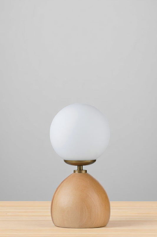 Stolna lampa 750, bijela, crna, hrast