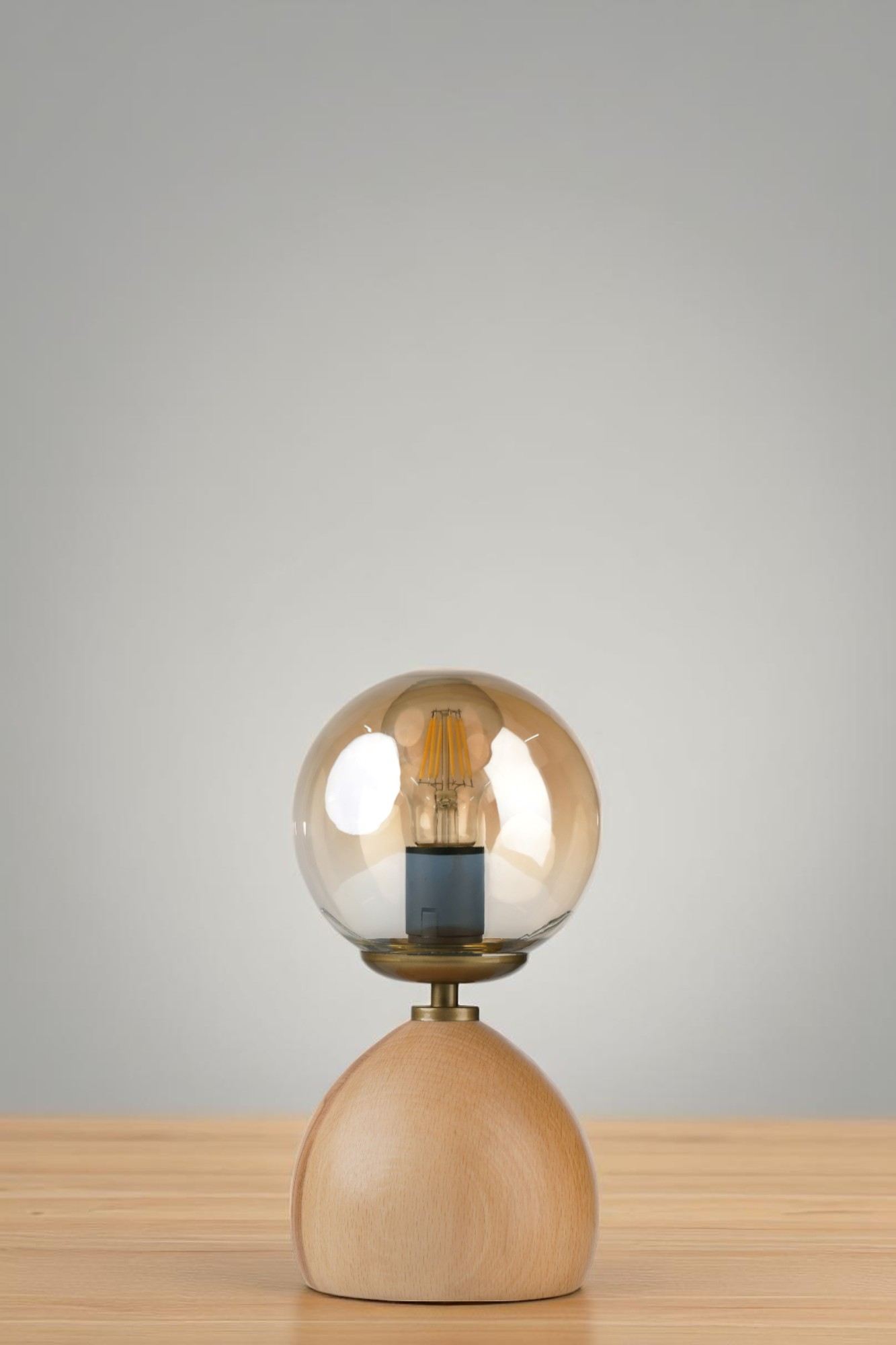 Stolna Lampa 767, Med, Crna, Hrast