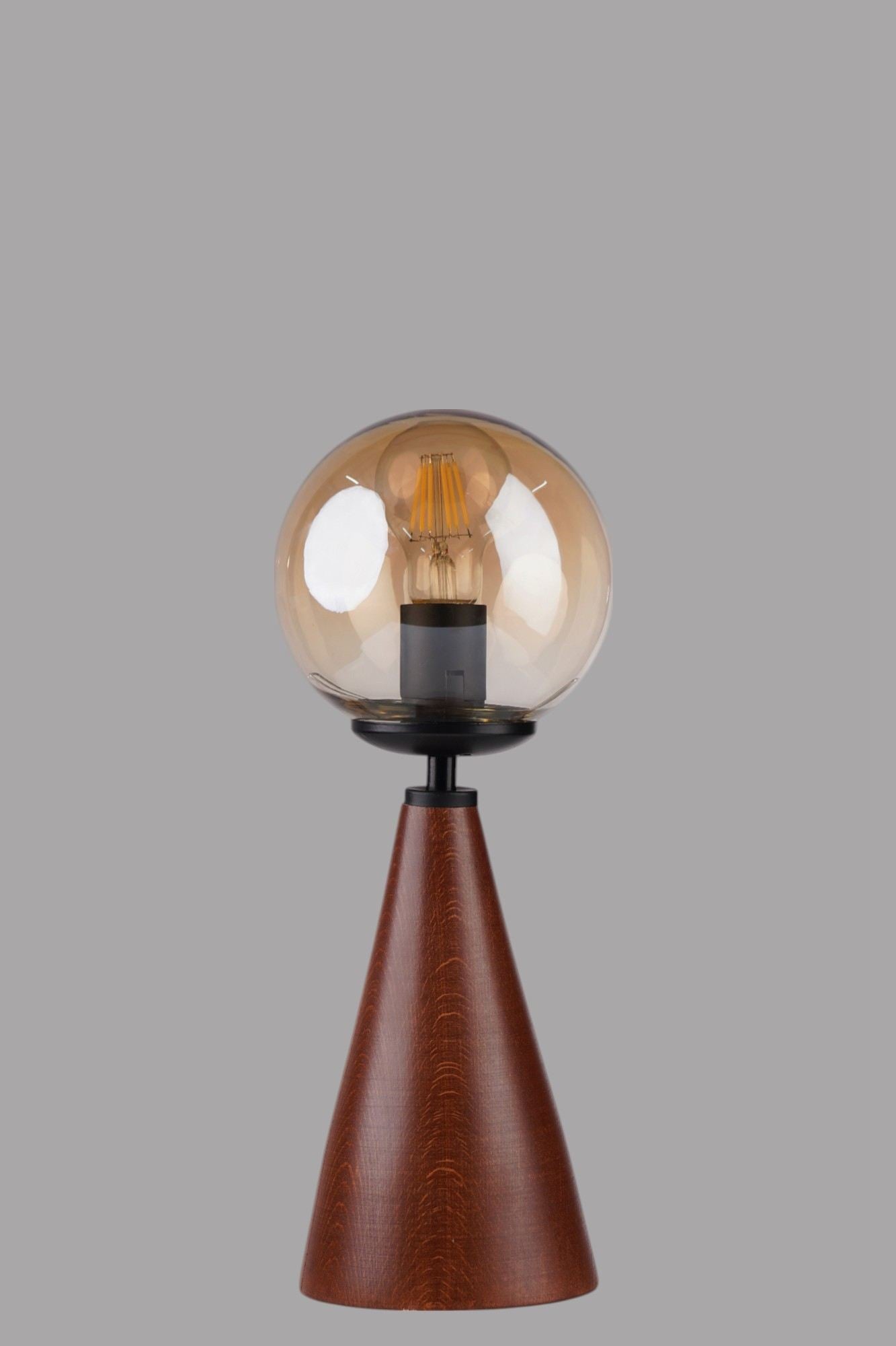 Stolna lampa 781, med, crna, orah