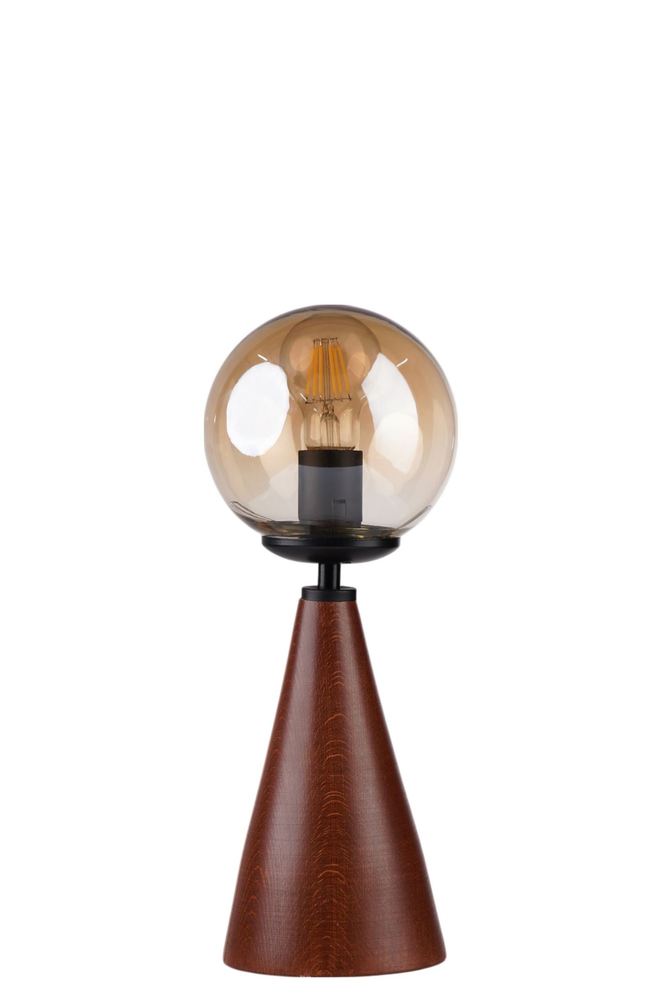Stolna lampa 781, med, crna, orah