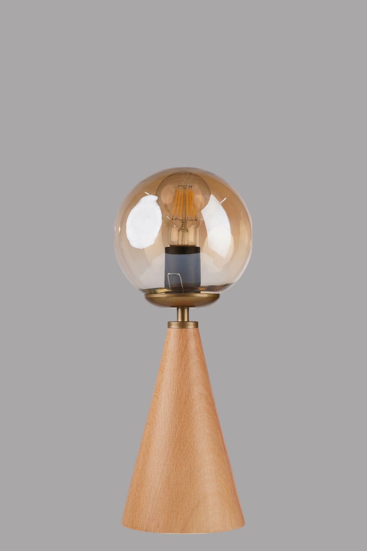 Stolna lampa 828, med, zlatna, hrast