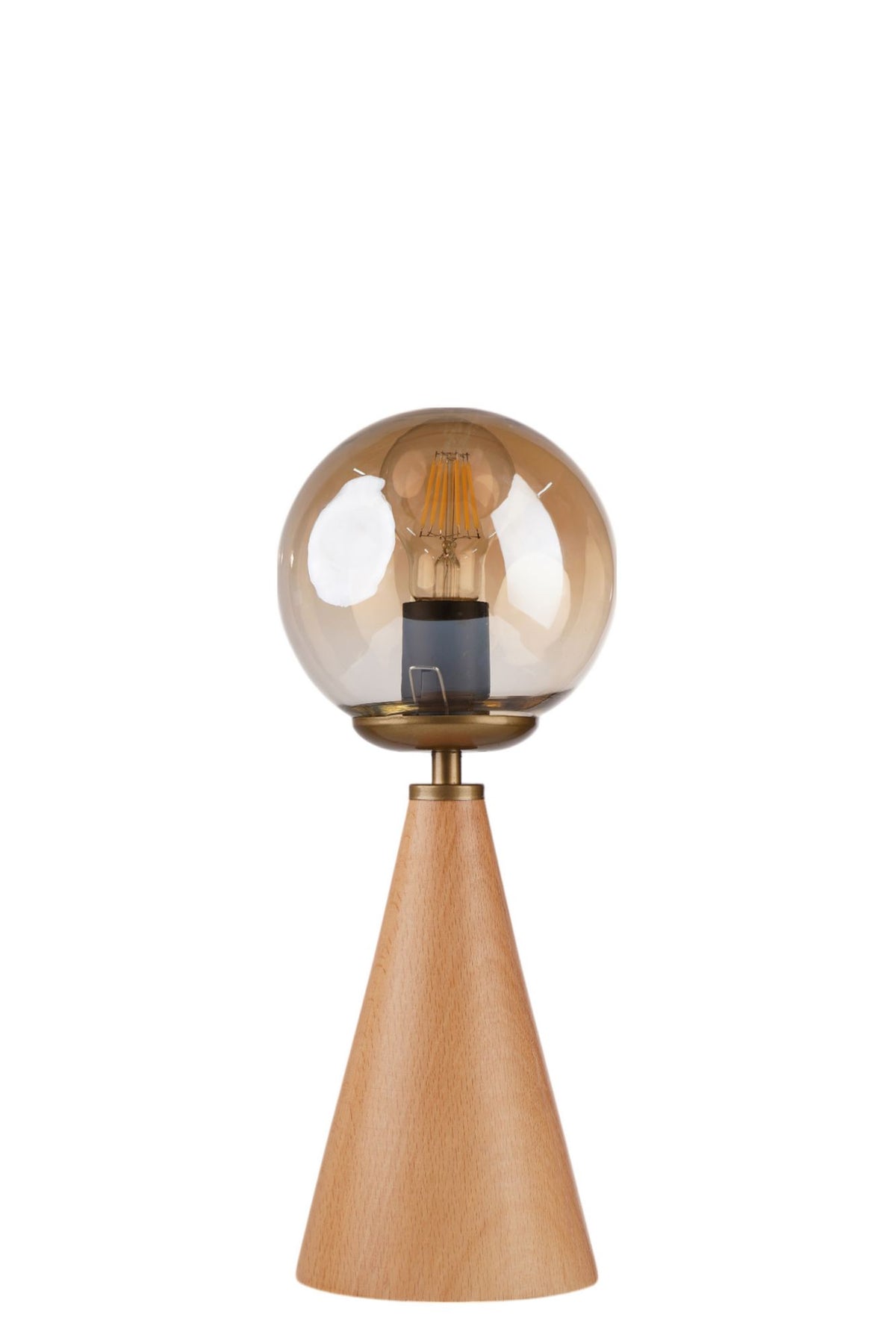 Stolna lampa 828, med, zlatna, hrast