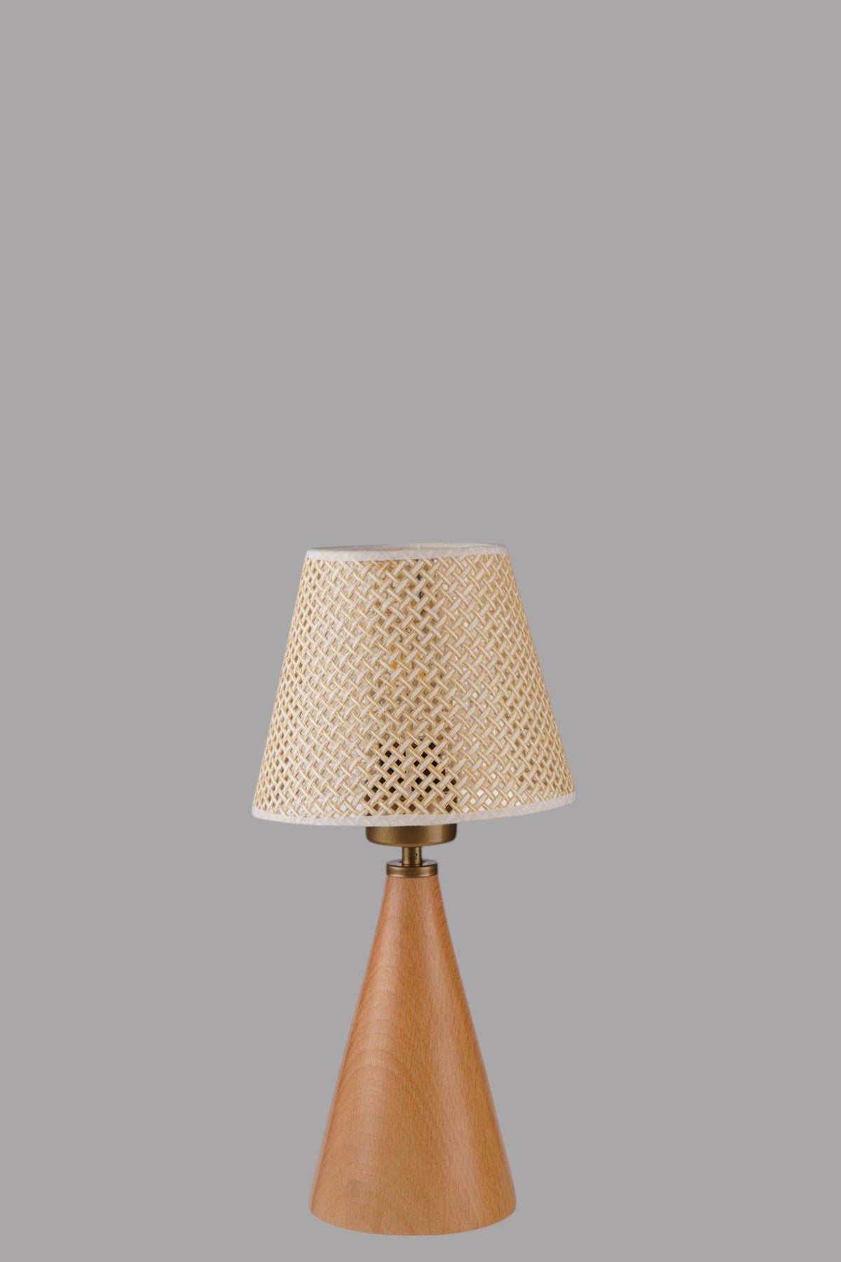 Stolna lampa 842, bež, zlatna, hrast