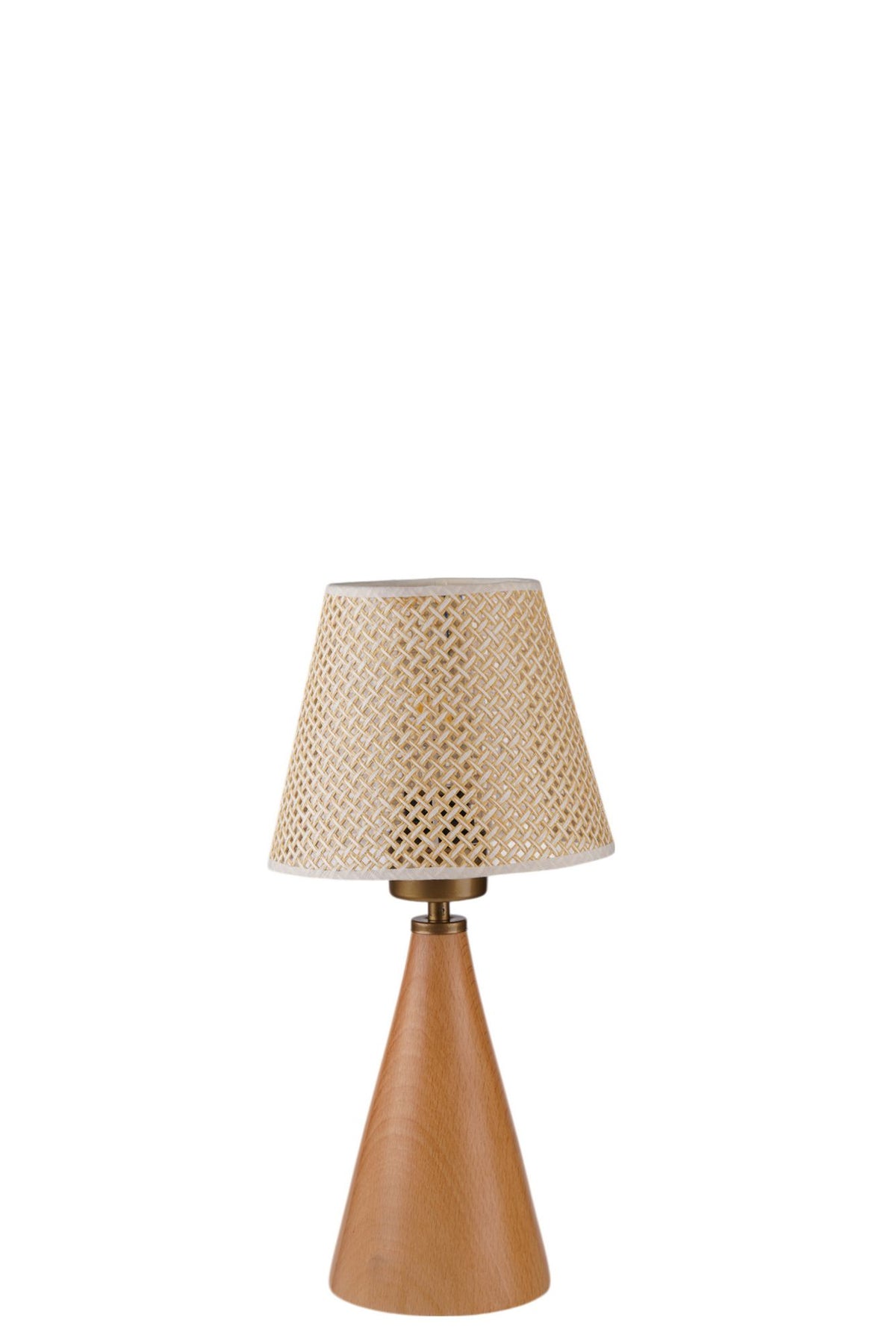 Stolna lampa 842, bež, zlatna, hrast