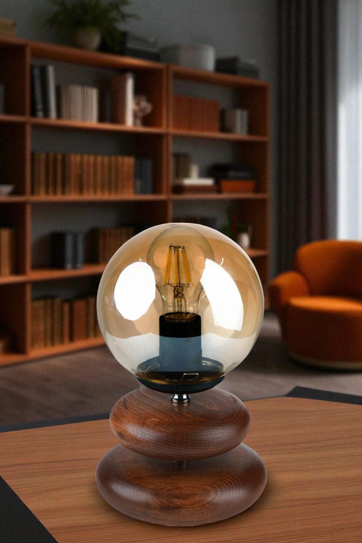 Stolna lampa 927, med, orah
