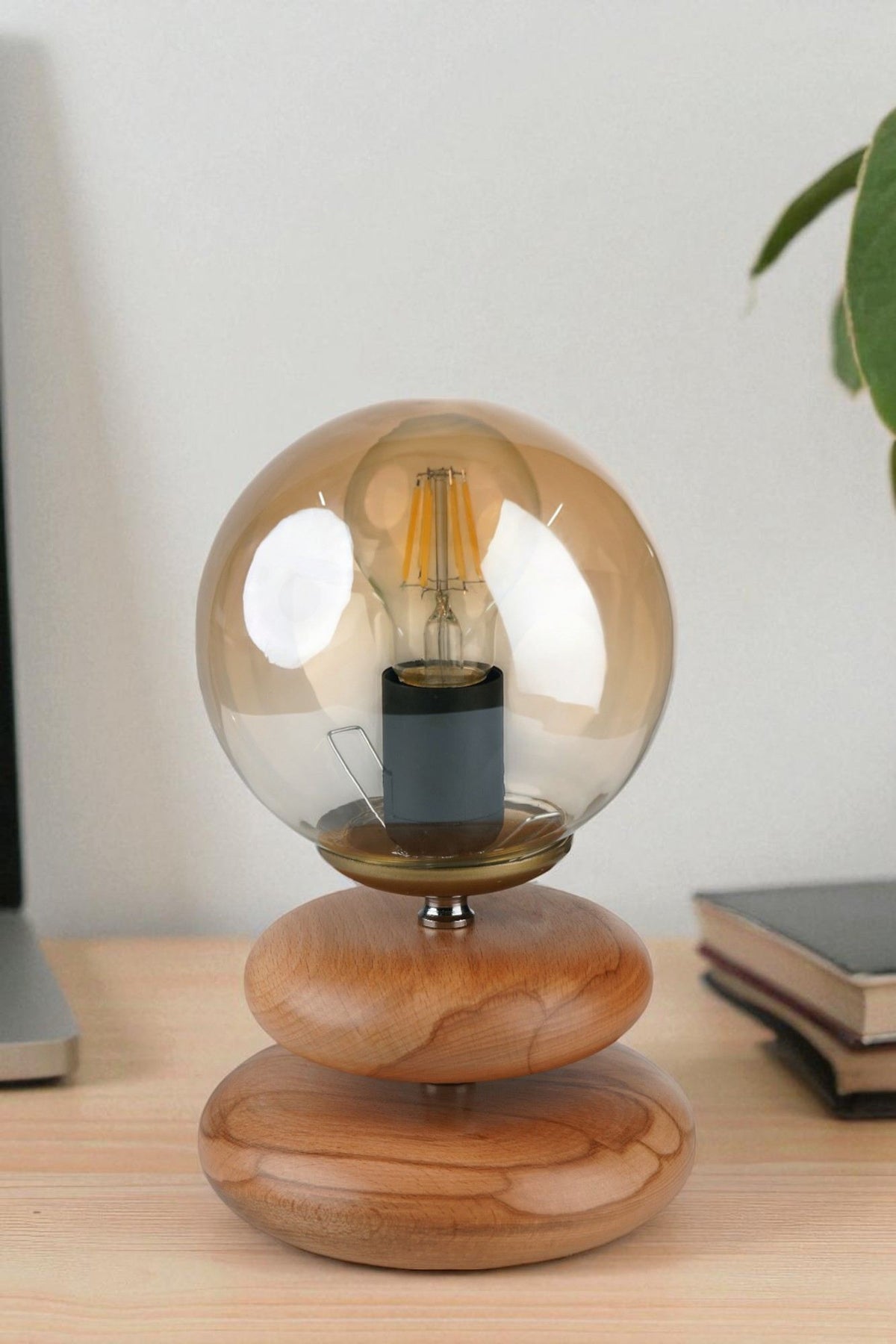 Stolna lampa 965, med, hrast