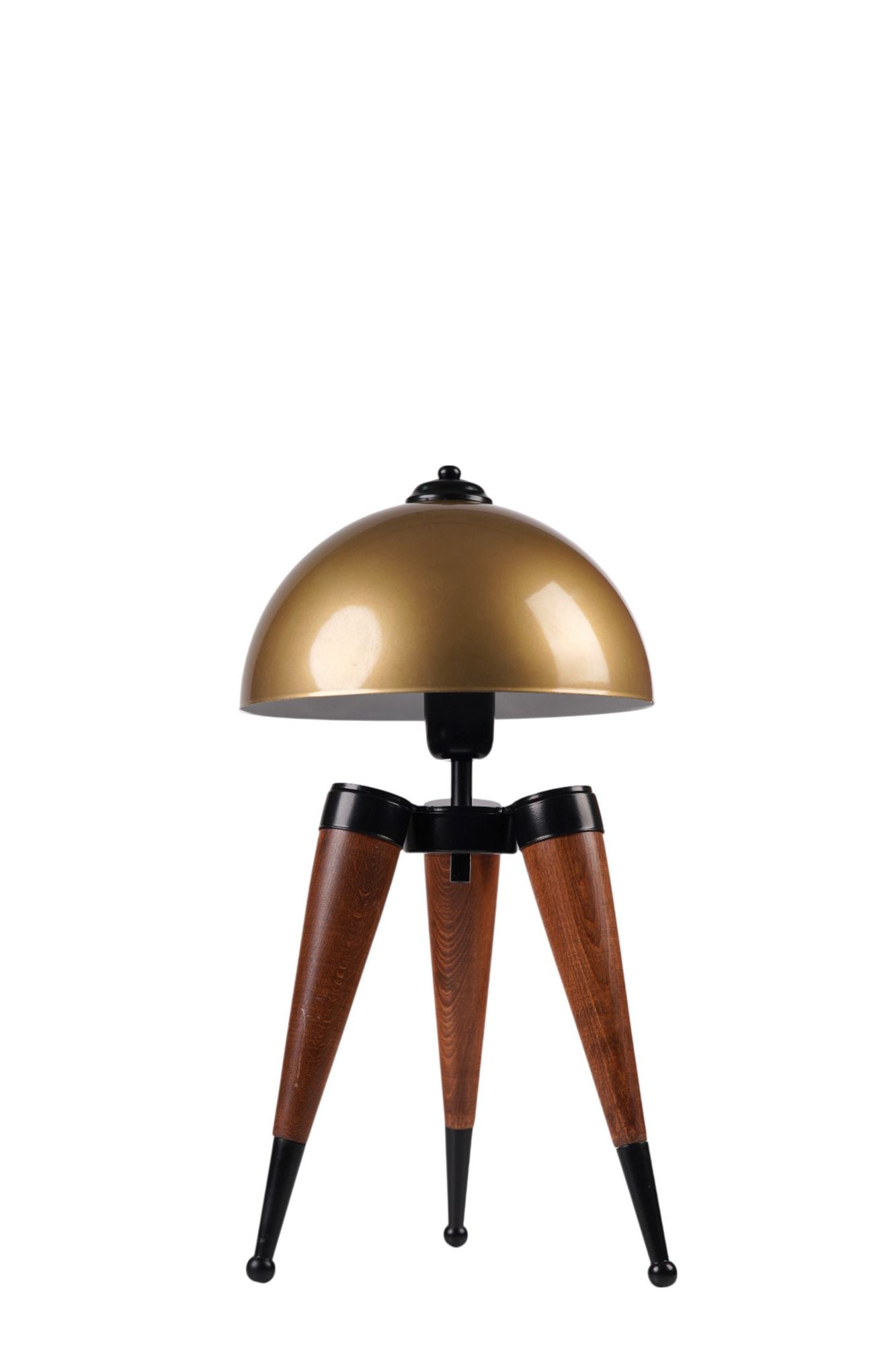 Stolna lampa 989, zlatna, orah