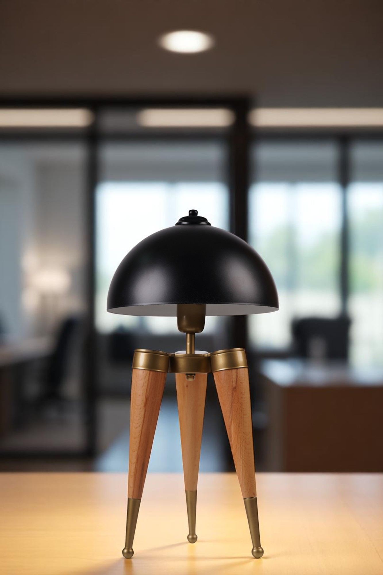 Stolna lampa 996, crna, hrast