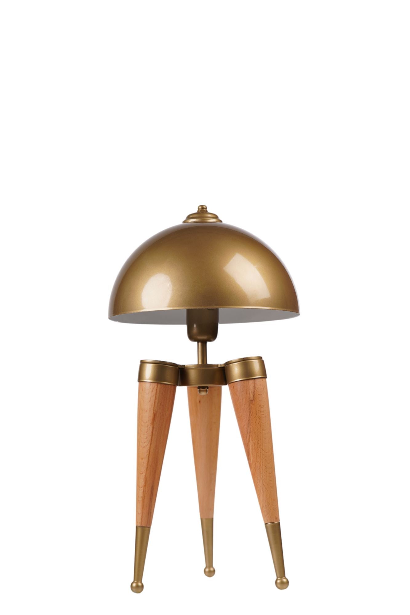 Stolna lampa 009, zlatna, hrast