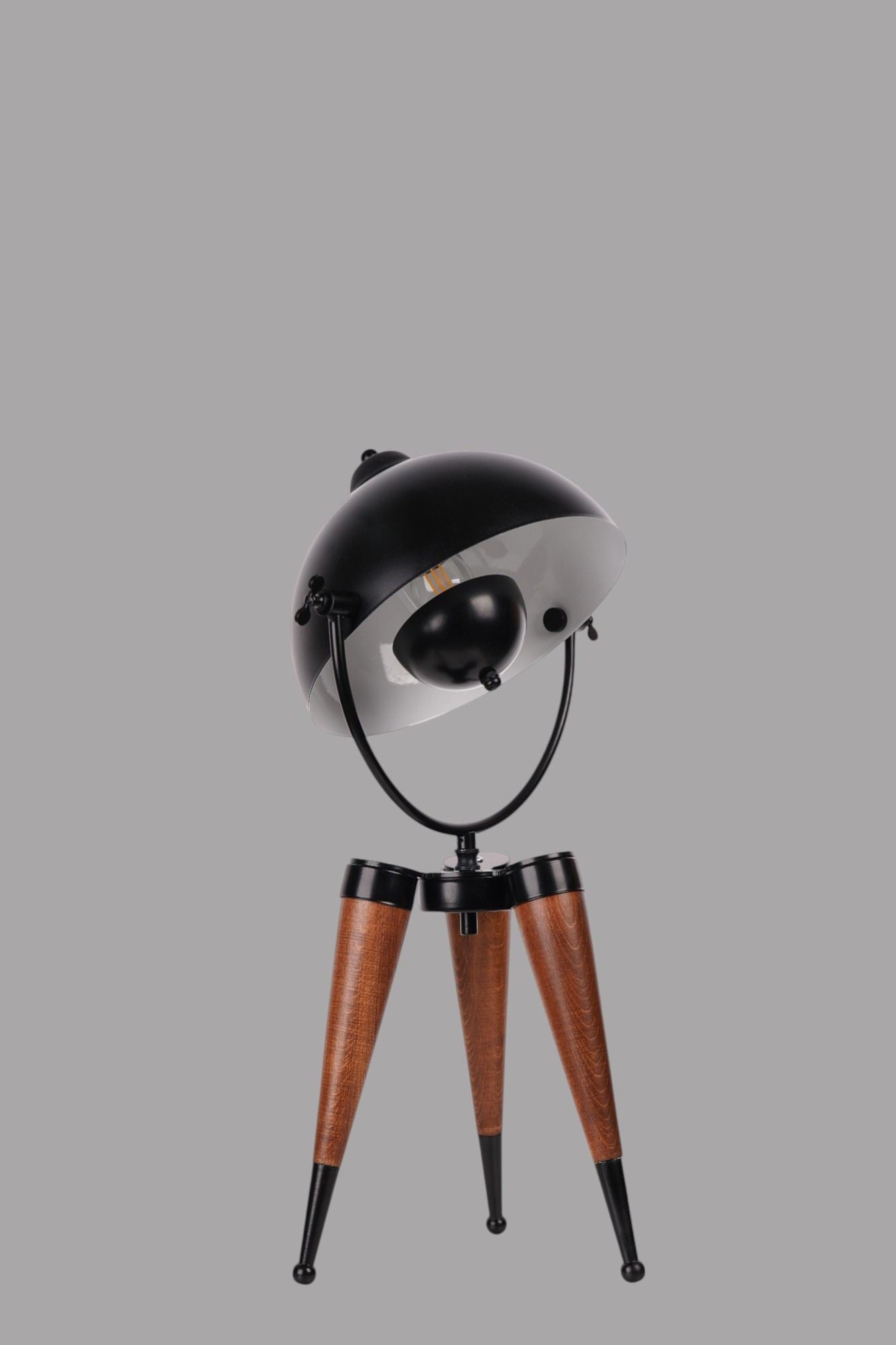 Stolna lampa 016, crna, orah