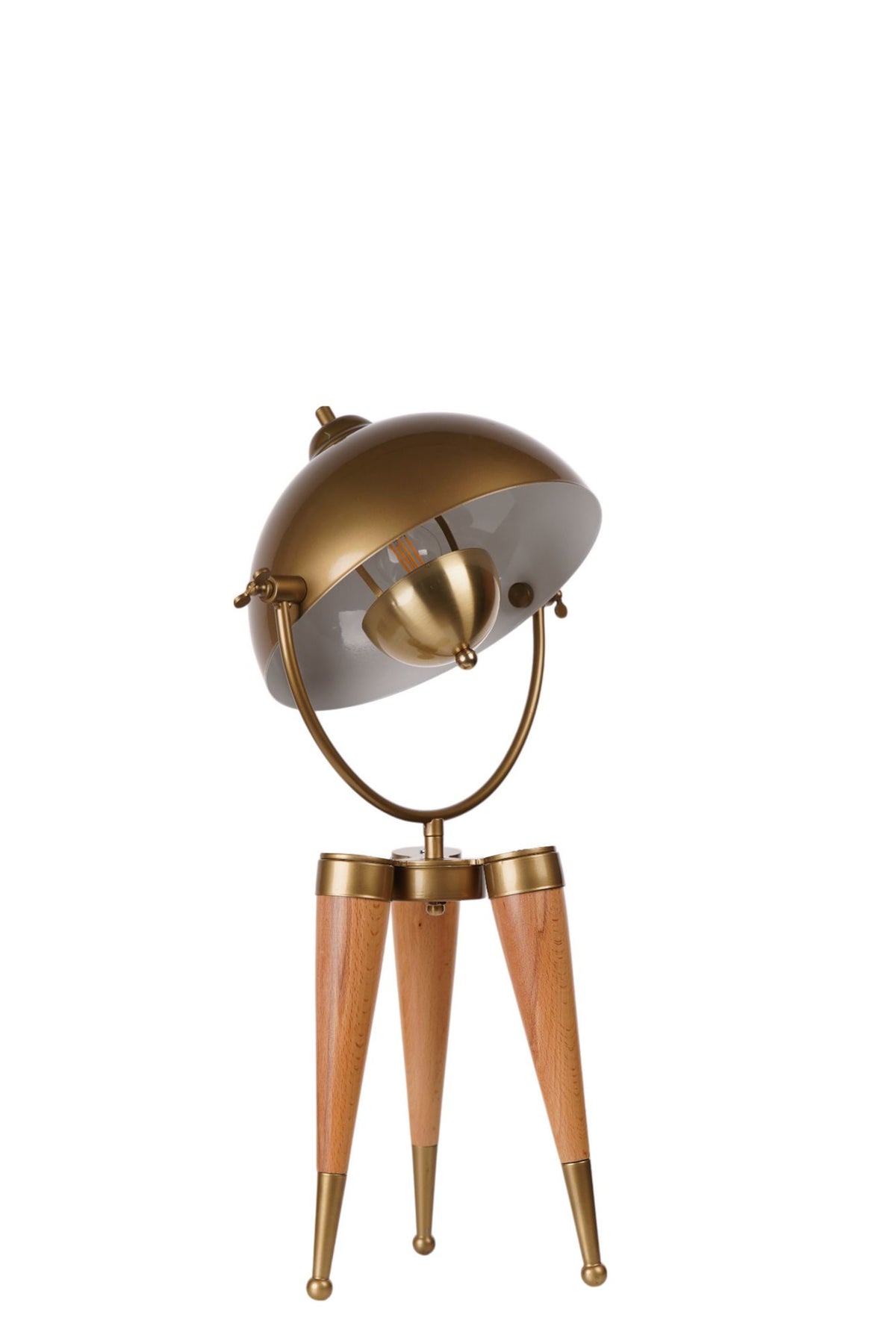 Stolna lampa 023, zlatna, hrast