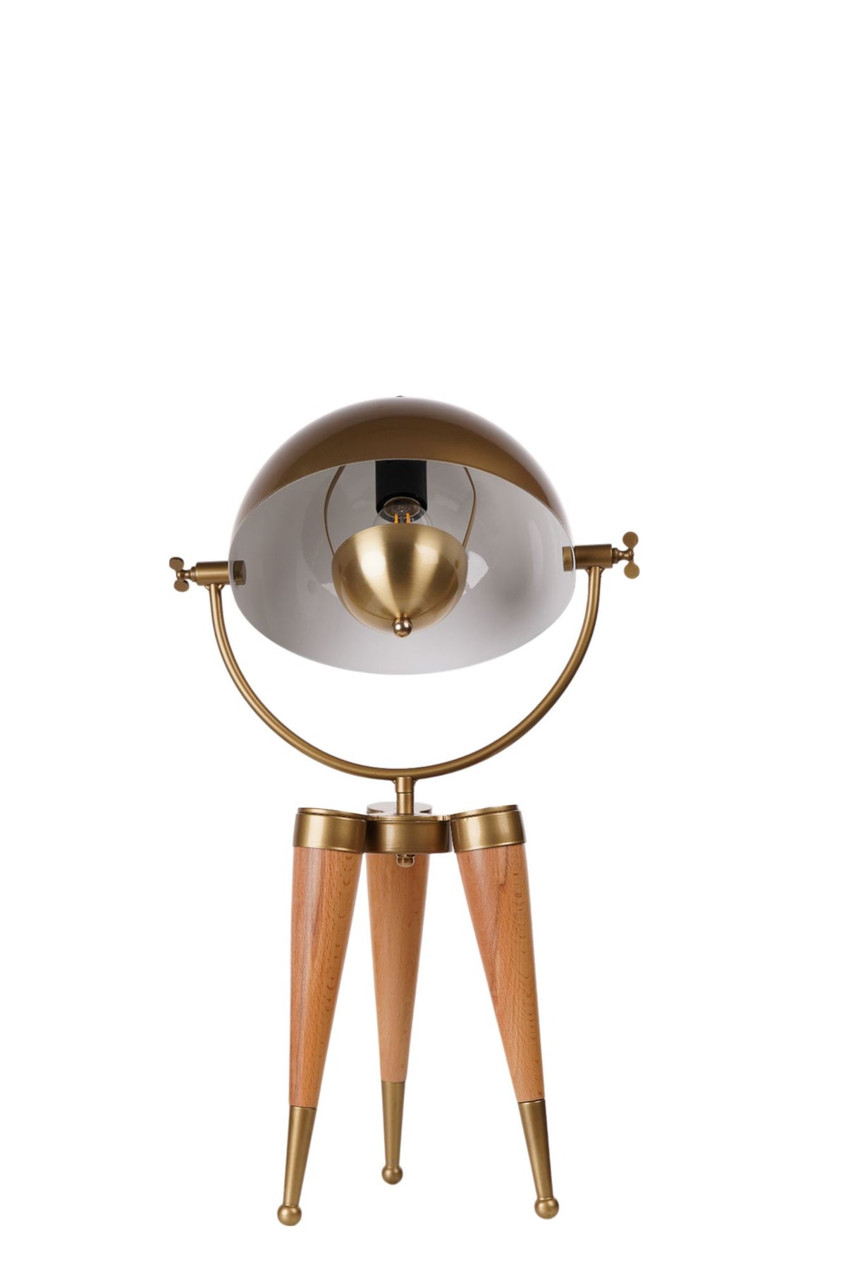 Stolna lampa 023, zlatna, hrast