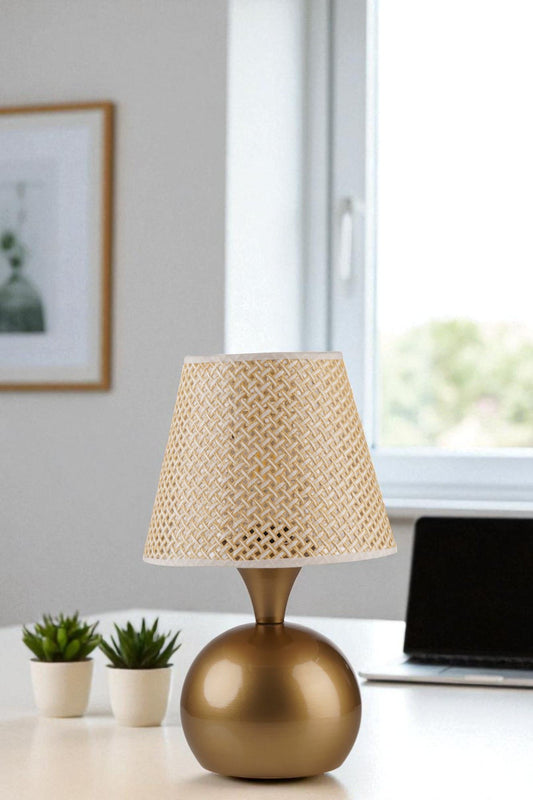 Stolna lampa 108, bež, zlatna