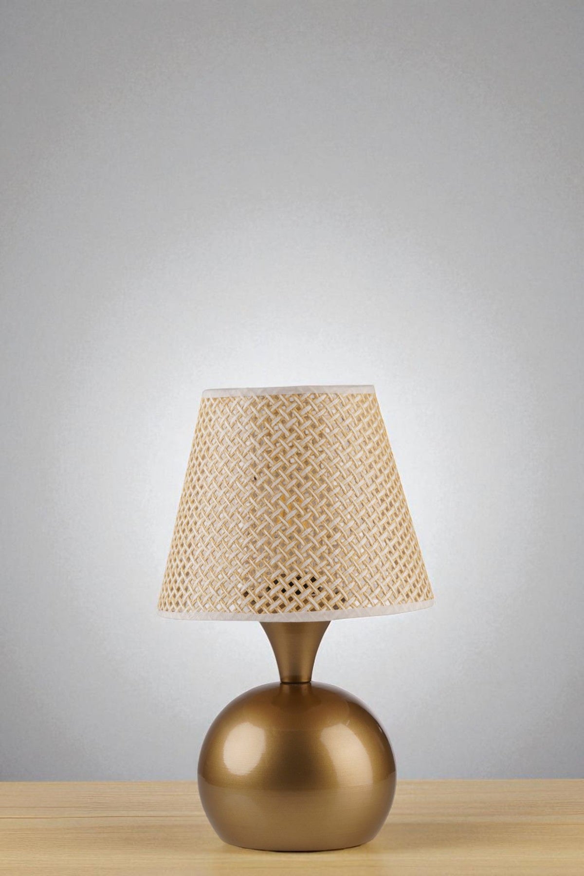Stolna lampa 108, bež, zlatna