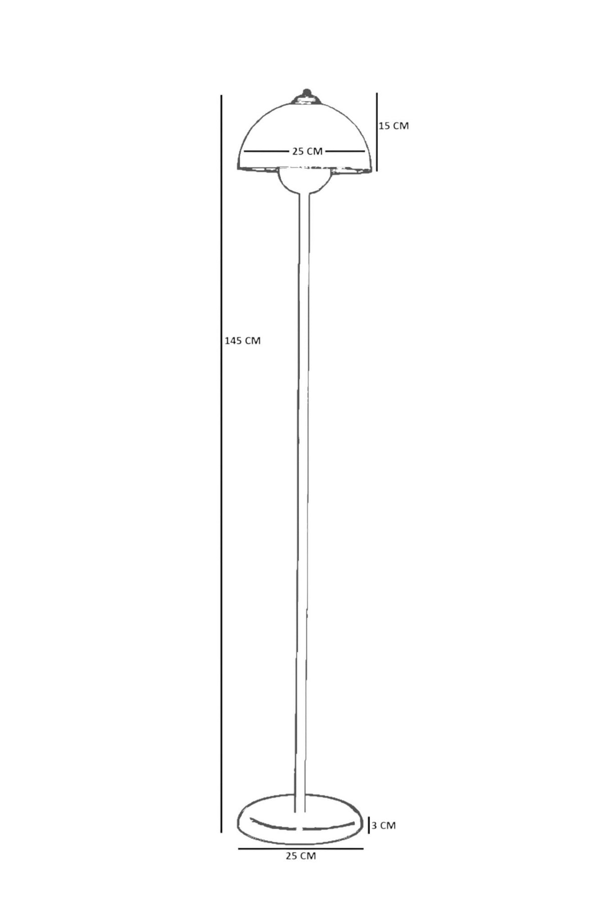 Podna lampa 577, crna