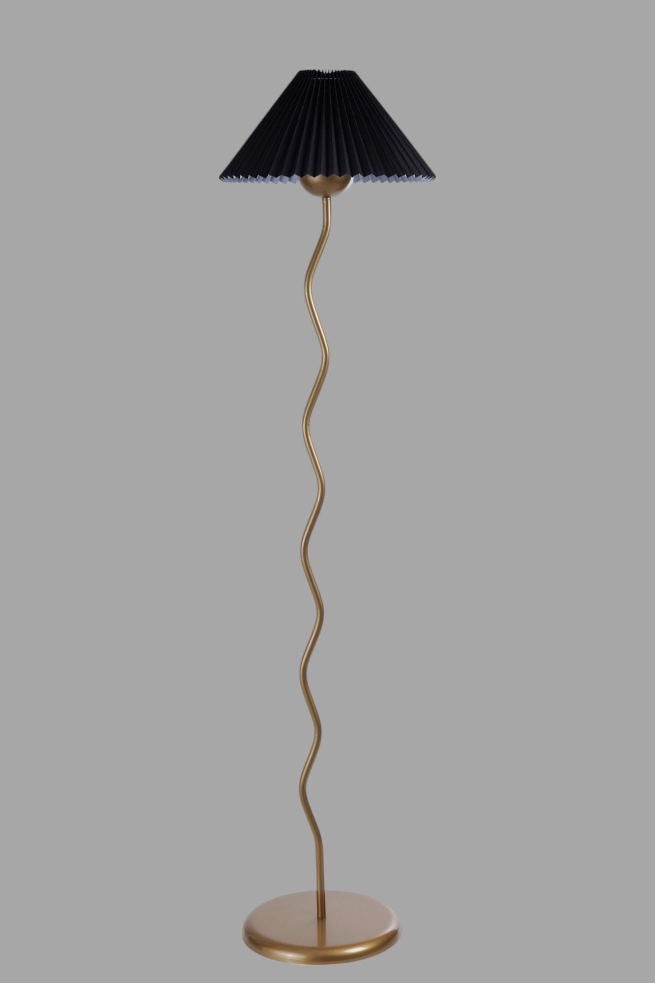 Podna lampa 621, crna, zlatna