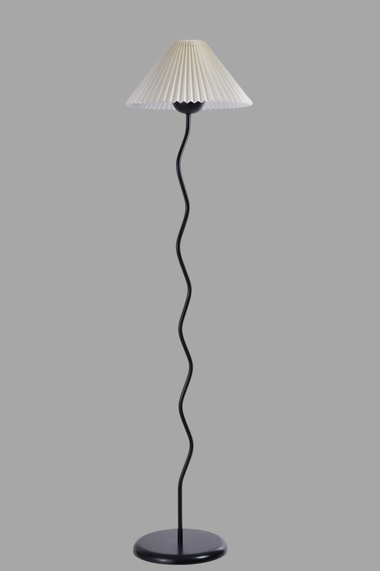 Podna lampa 638, bijela, crna