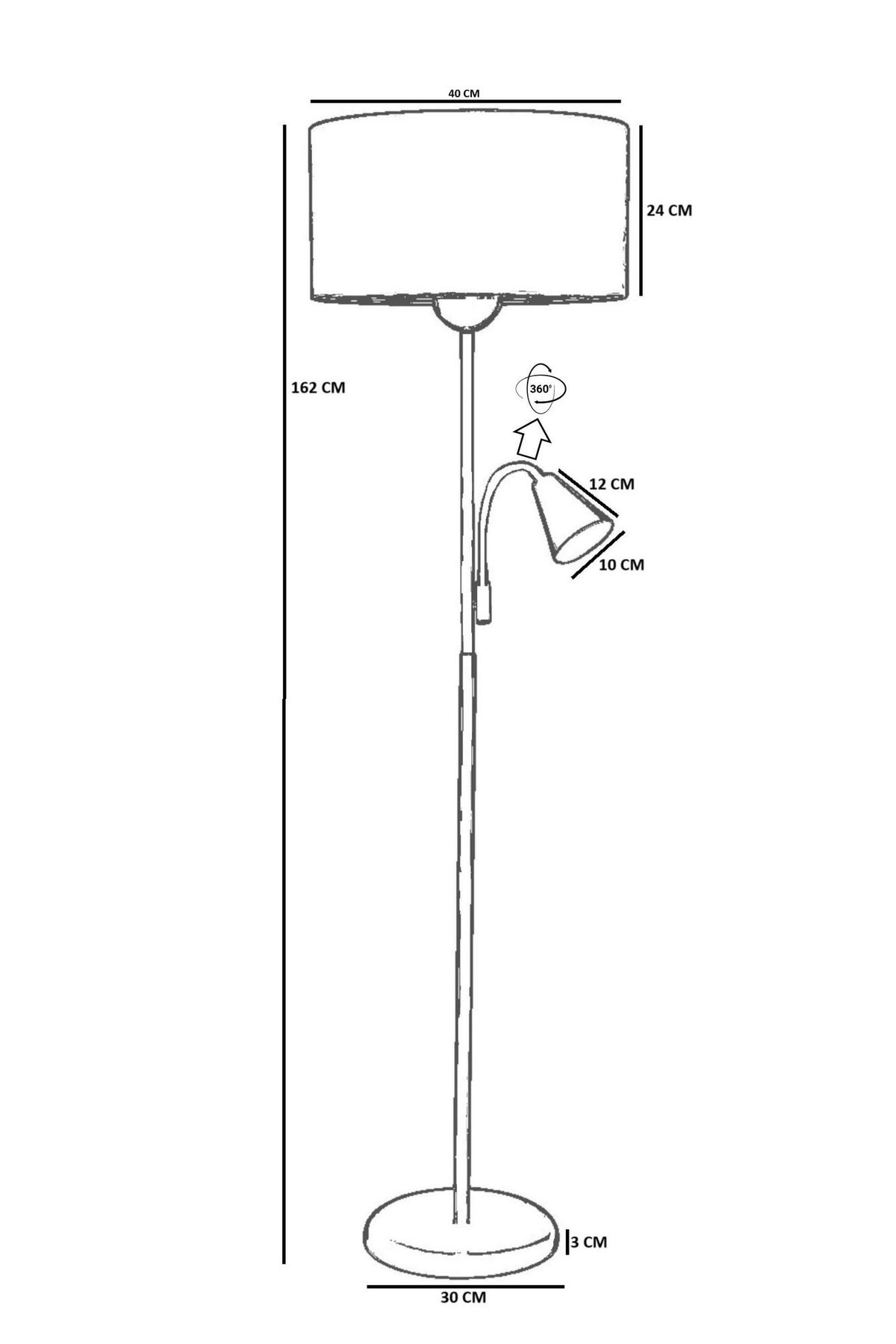 Podna lampa 720, narančasta