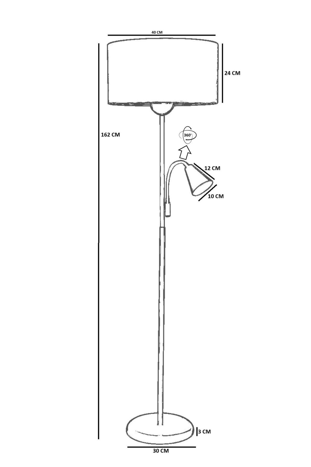 Podna lampa 737, višebojna, menta