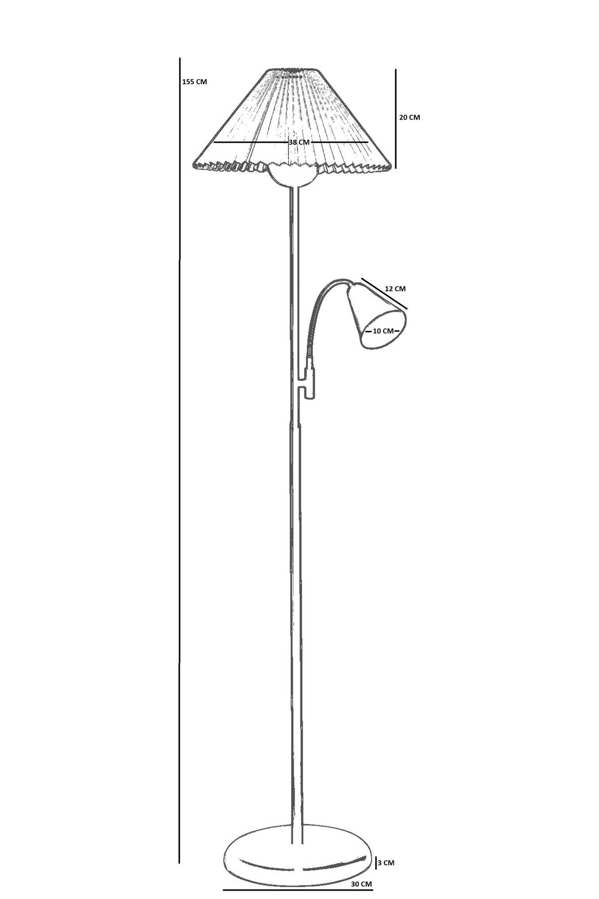 Podna lampa 744, crna