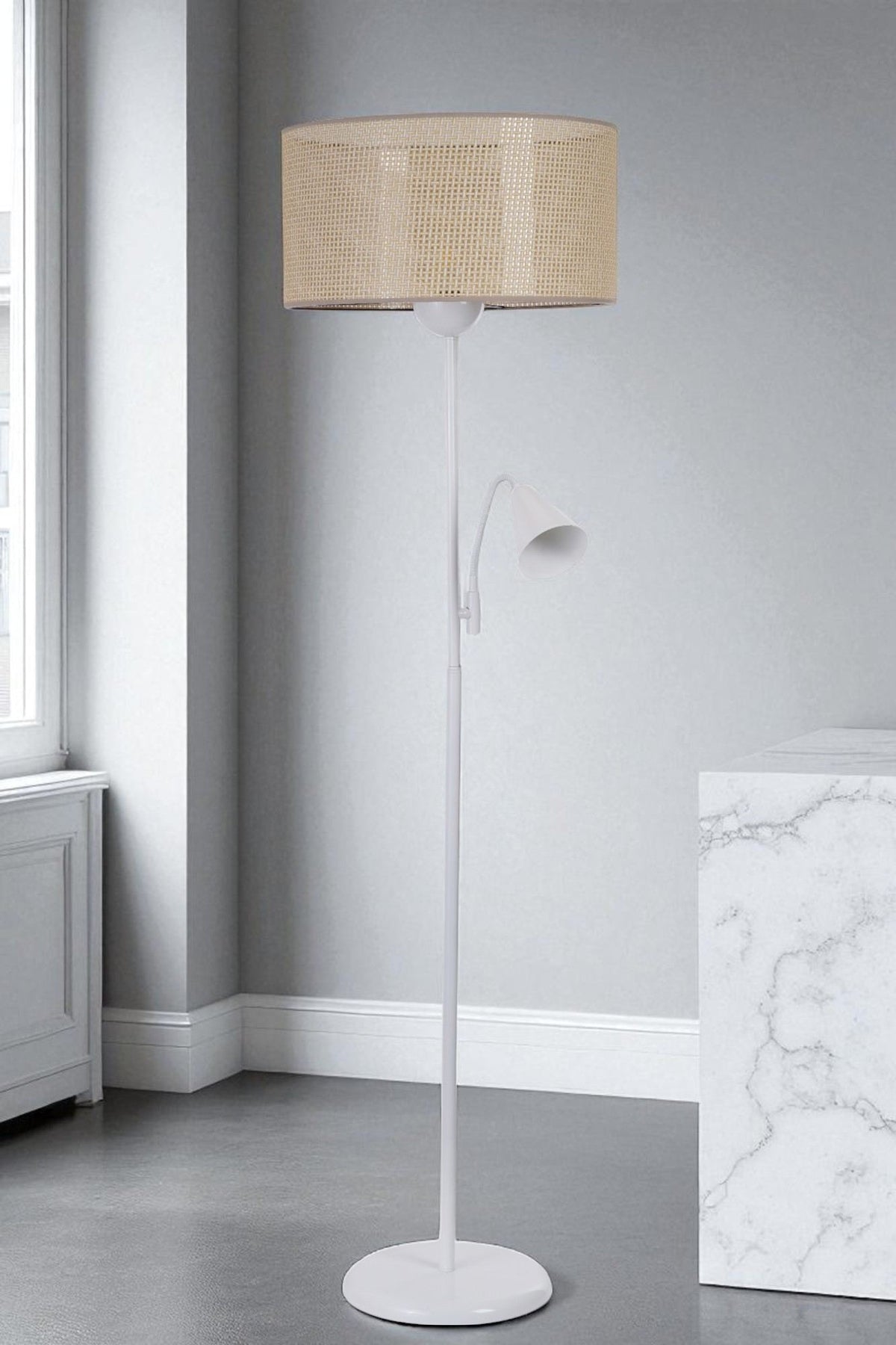 Stojeća lampa 805, bež, bijela