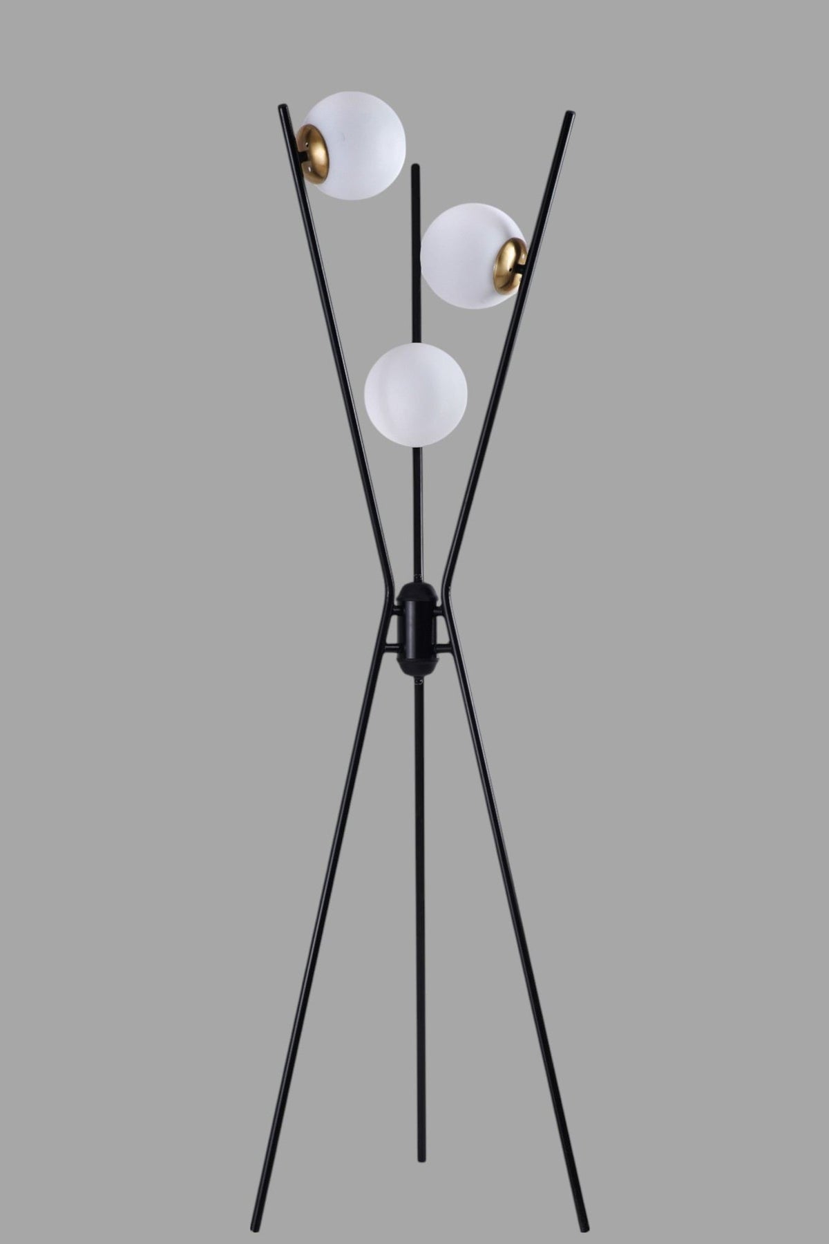 Podna lampa 881, crna, zlatna, bijela
