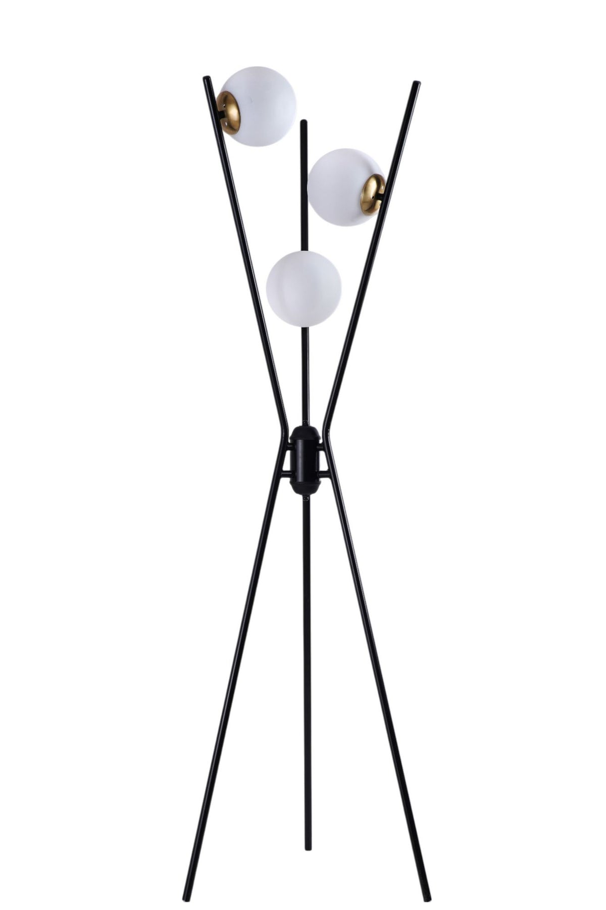 Podna lampa 881, crna, zlatna, bijela