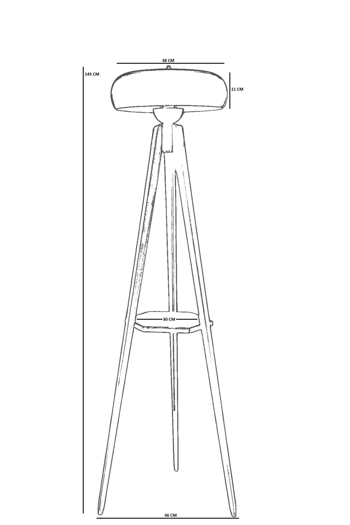 Podna lampa 275, zlatna, orah