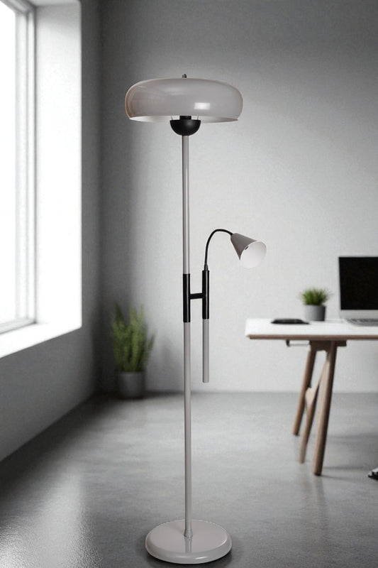 Podna lampa 749, siva, crna