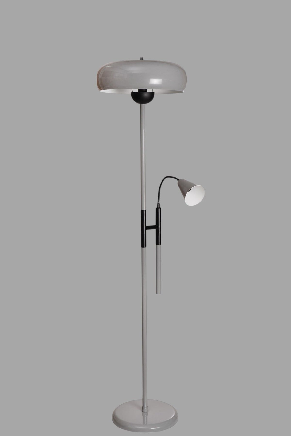 Podna lampa 749, siva, crna
