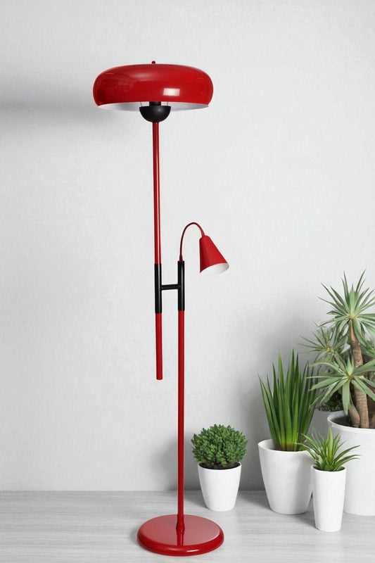 Podna lampa 756, crvena, crna