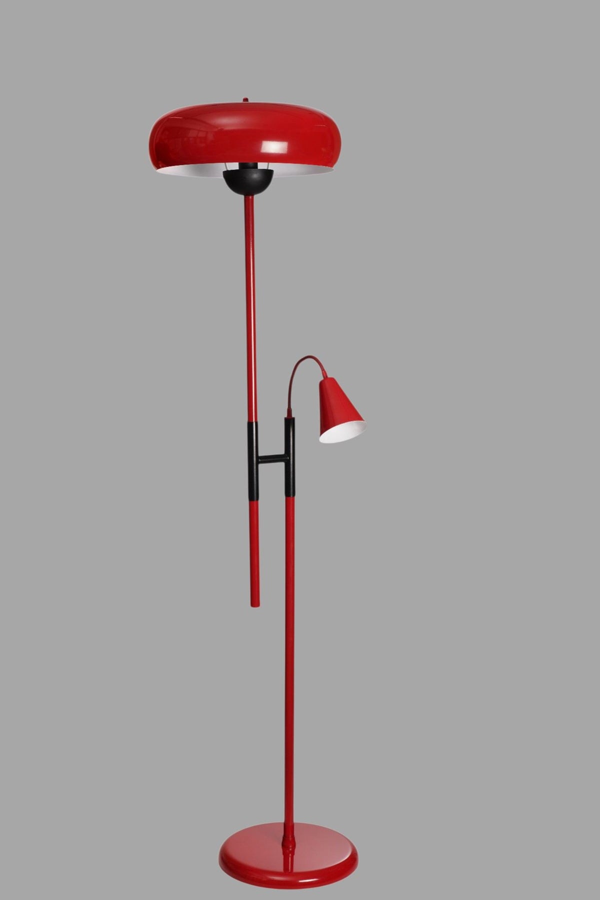 Podna lampa 756, crvena, crna