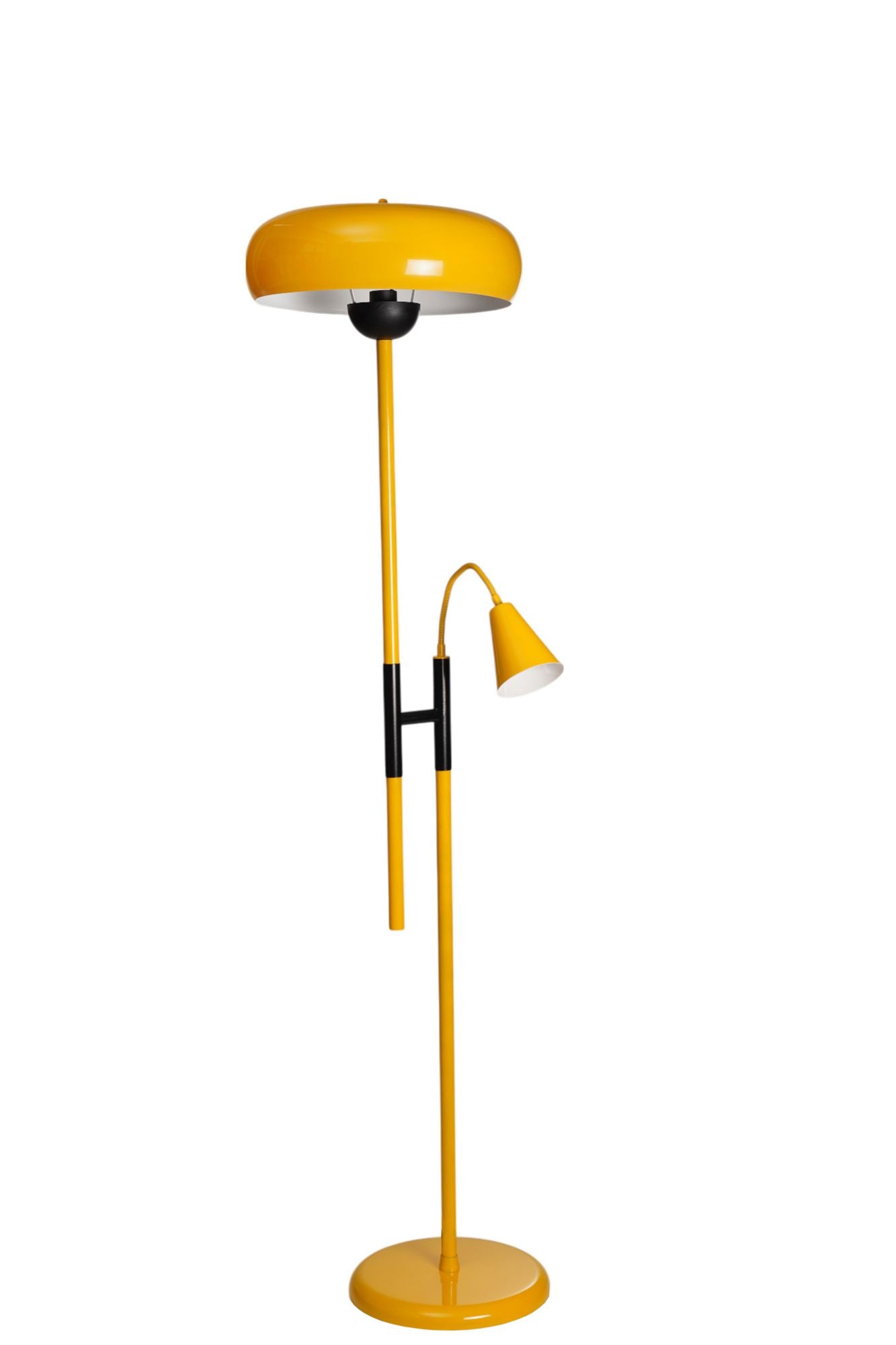 Podna lampa 763, senf boja, crna