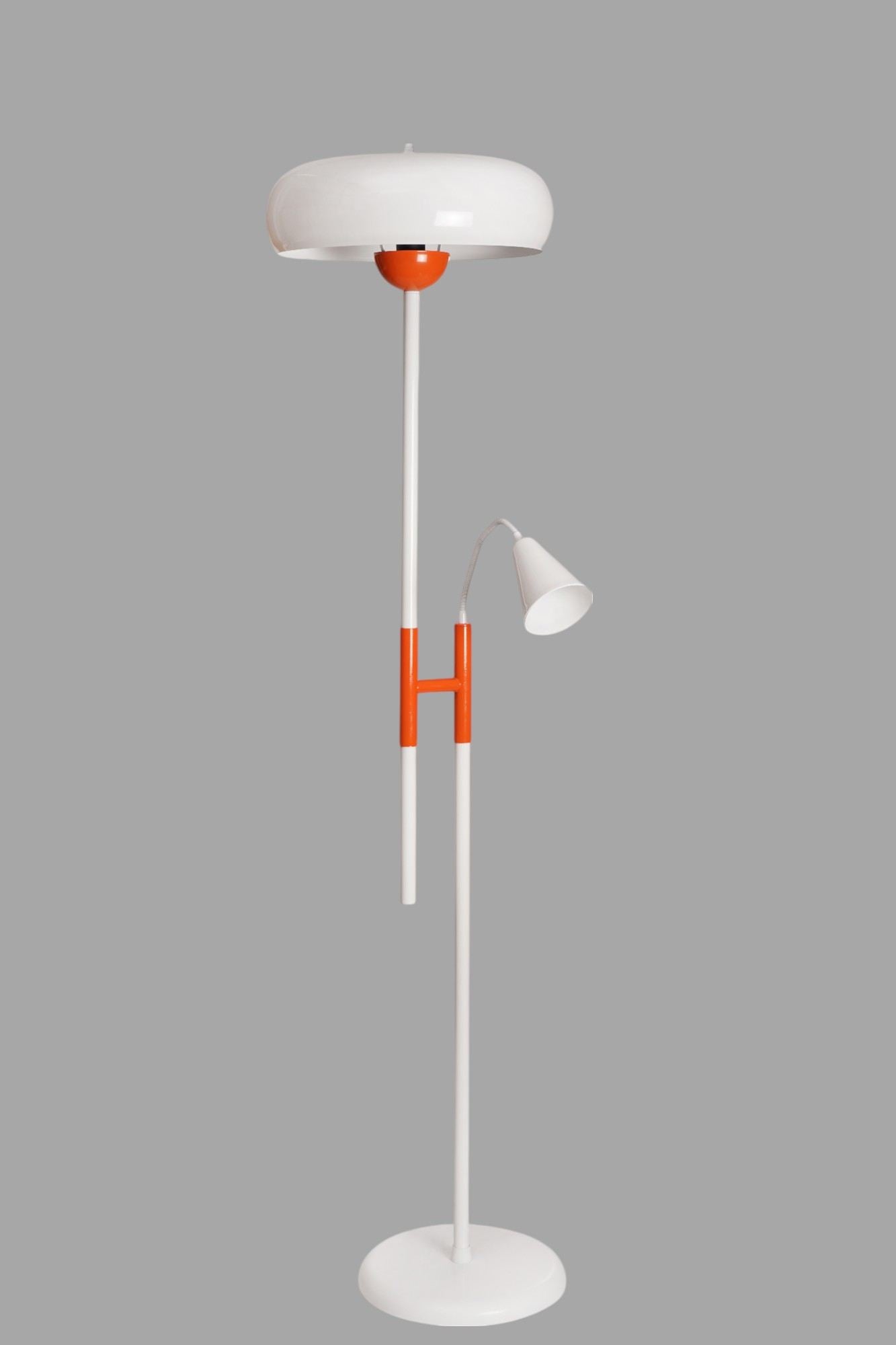 Podna lampa 794, bijela, narančasta