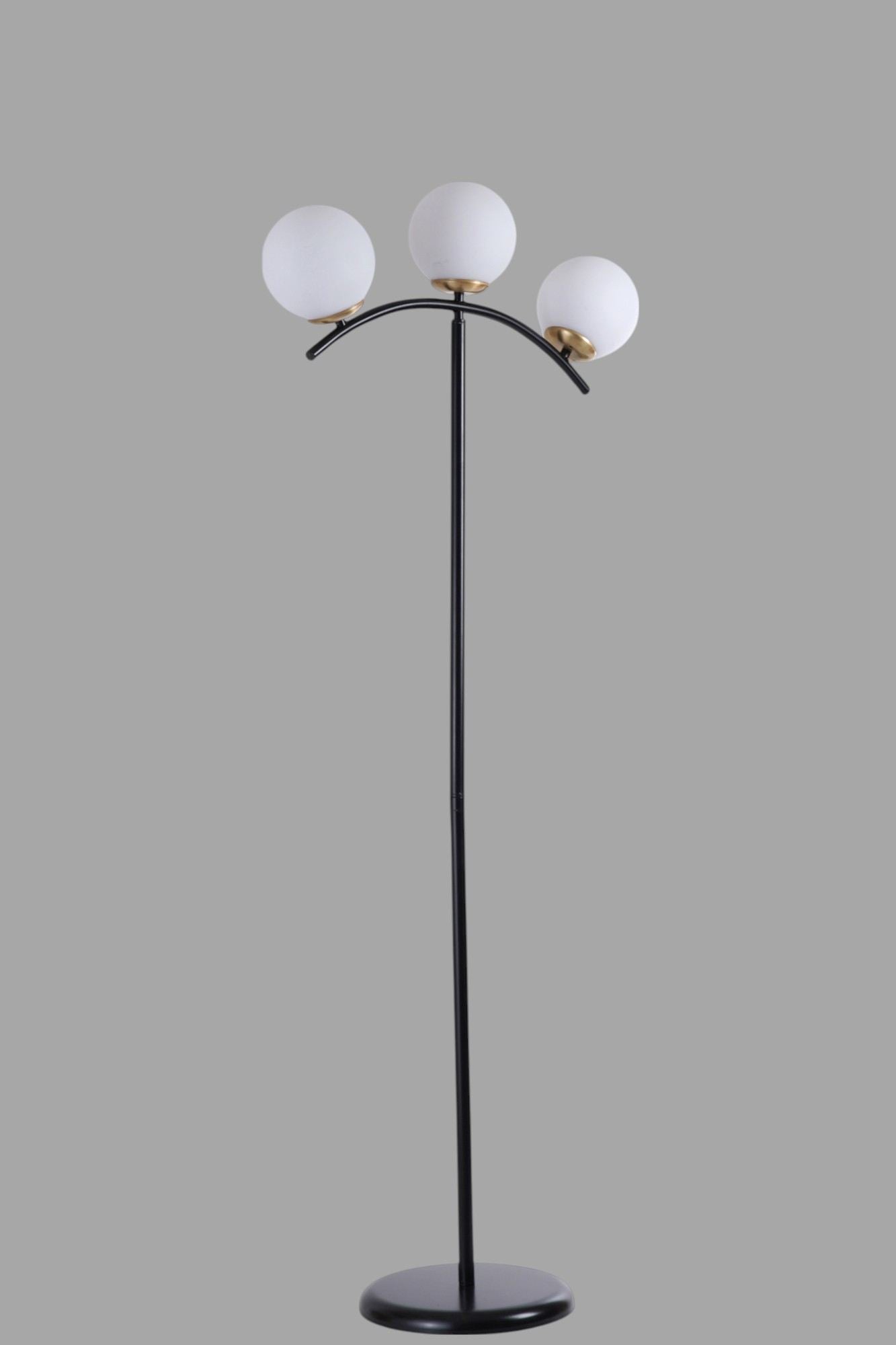 Podna lampa 886, bijela, crna