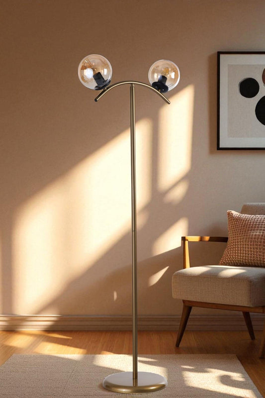 Podna lampa 916, med, zlatna