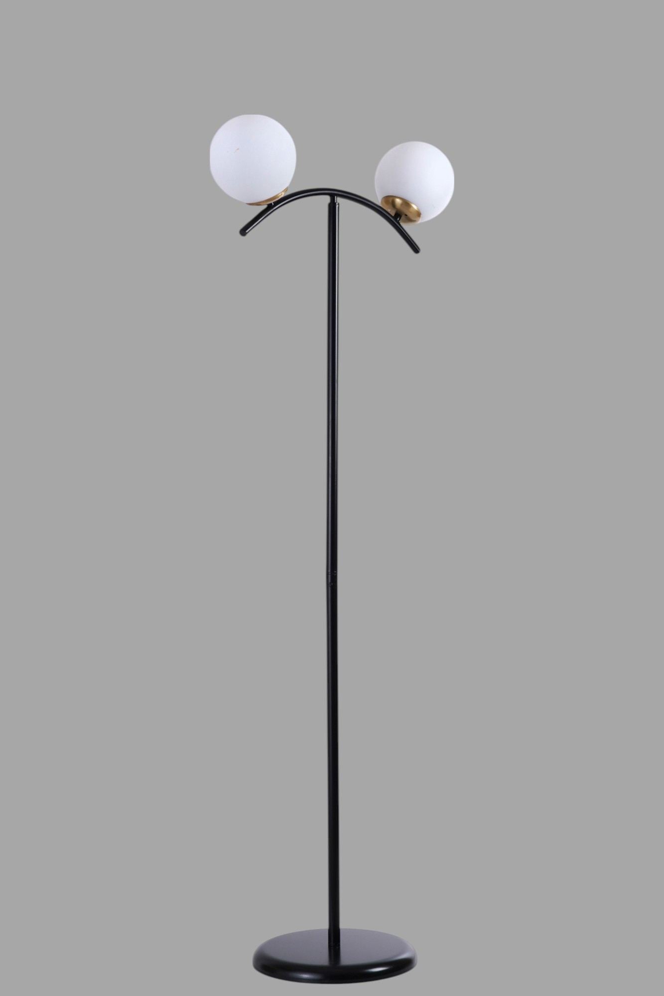 Podna lampa 923, bijela, crna