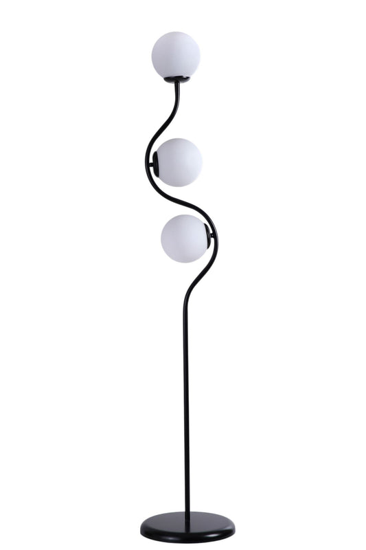 Podna lampa 947, bijela, crna
