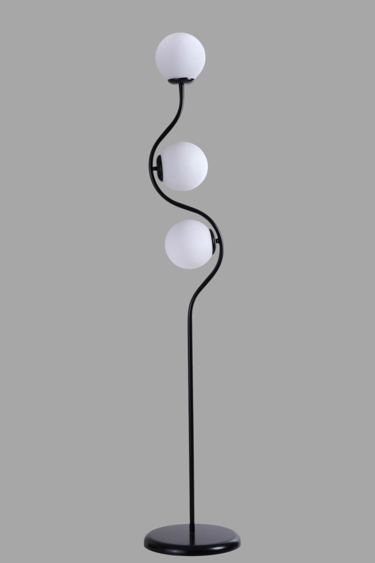 Podna lampa 947, bijela, crna