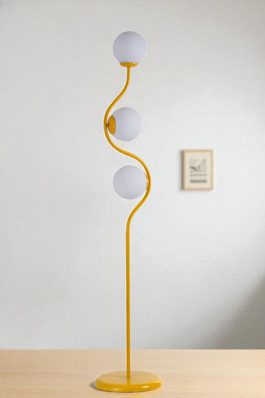 Podna lampa 012, bijela, senf