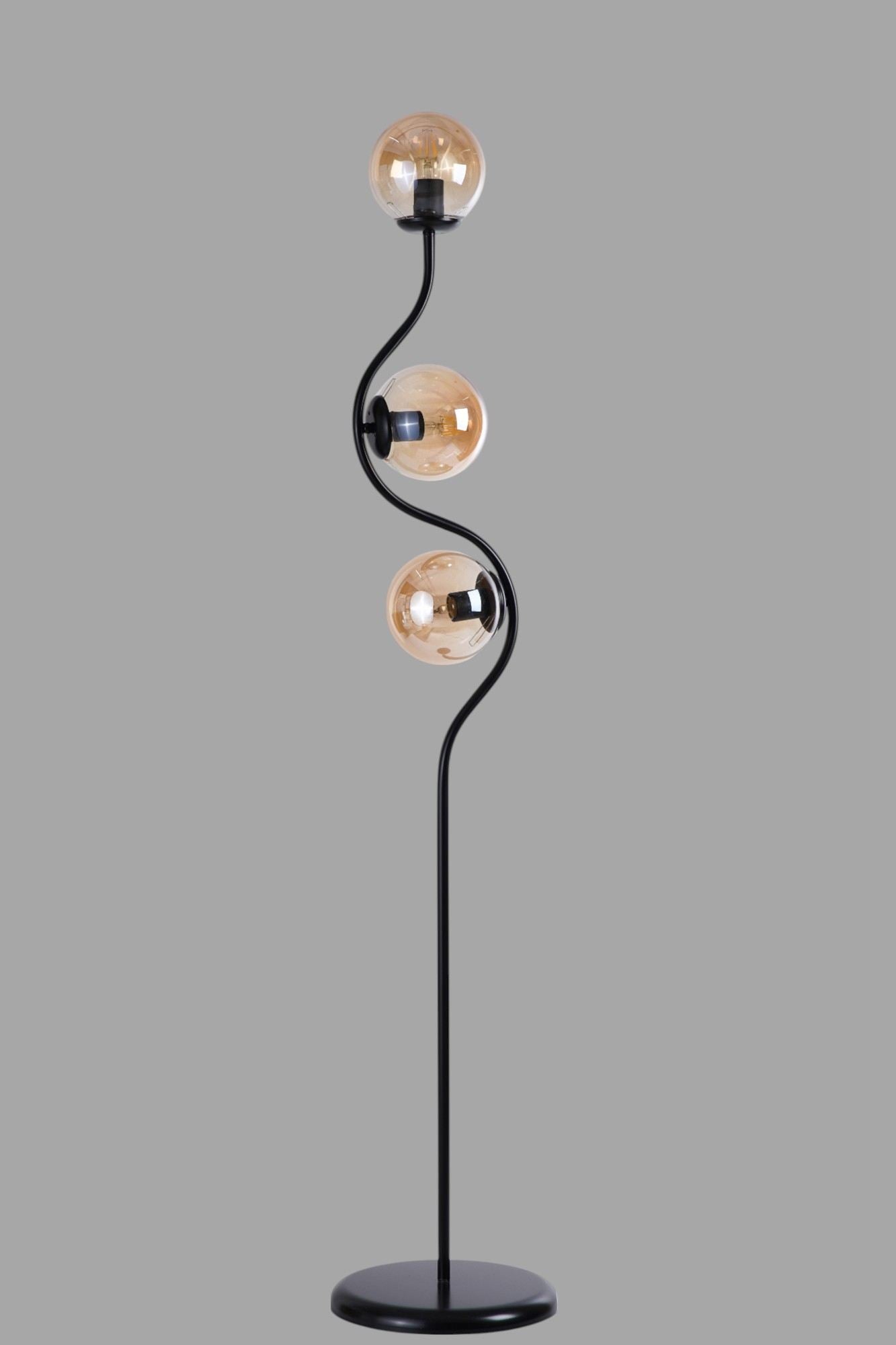 Podna lampa 029, med, crna