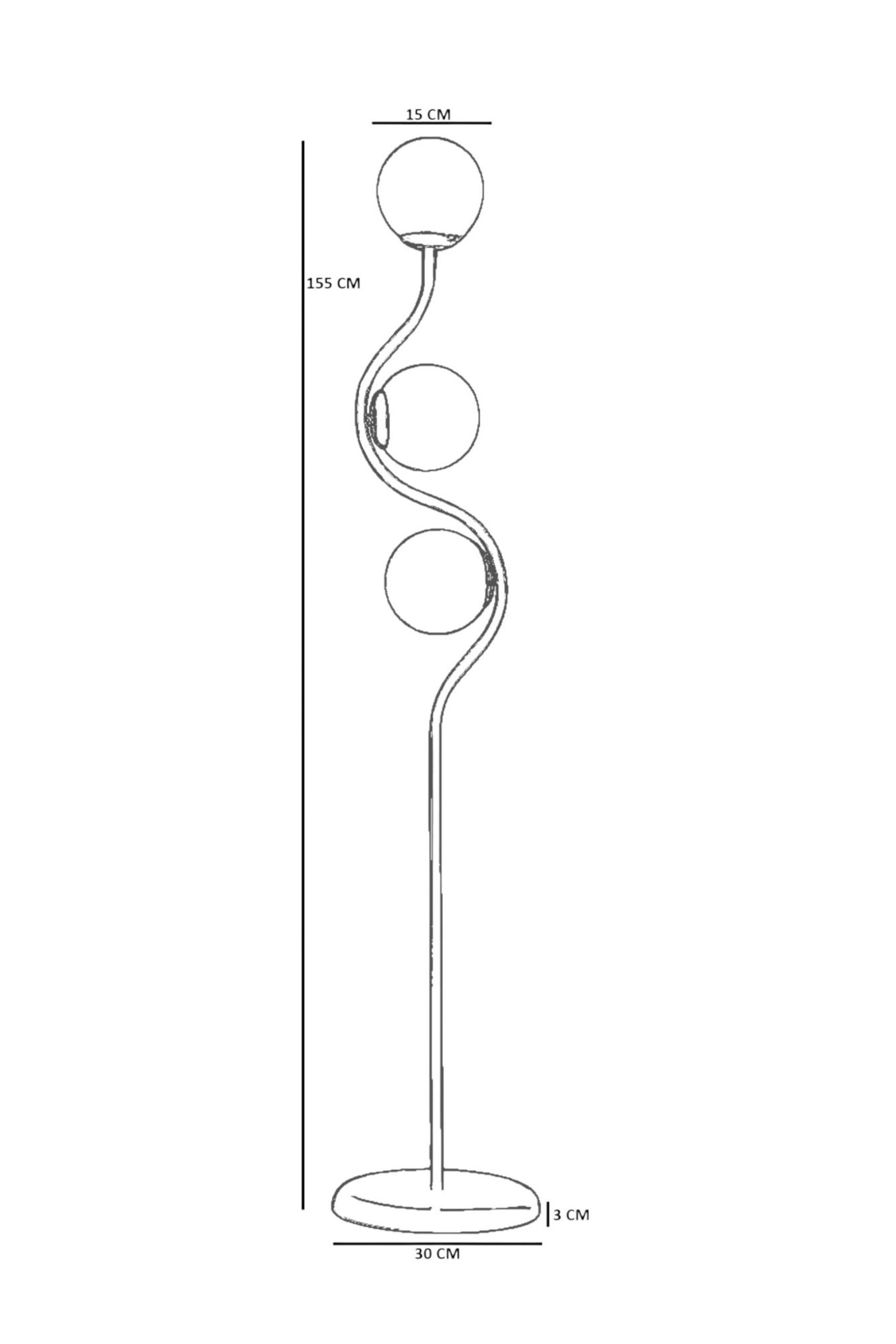 Podna lampa 029, med, crna