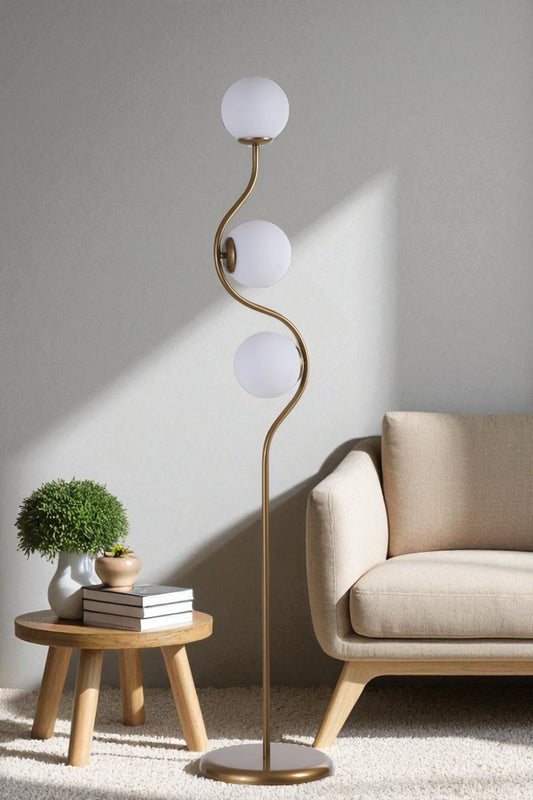 Podna lampa 036, med, zlatna