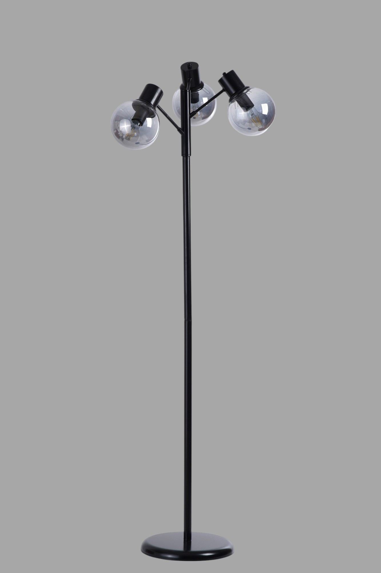 Podna lampa 180, siva, crna