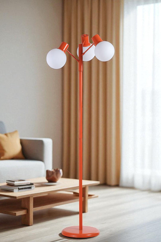 Podna lampa 210, bijela, narančasta