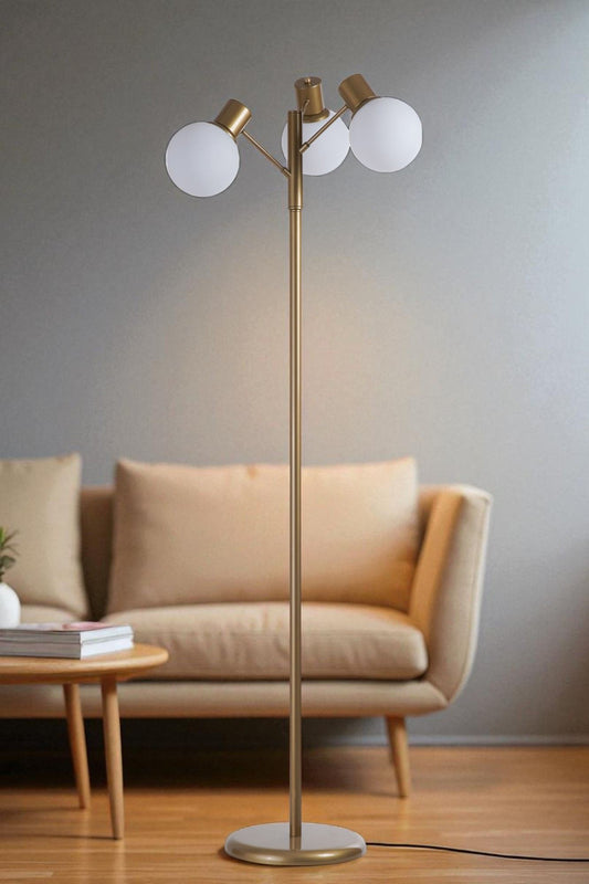 Podna lampa 234, Bijela, Zlatna